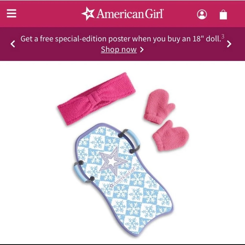 American girl sledding adventures accessories